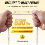 656Ft 200M Electric Fence Wire Fencing Polywire Horse Cattle Livestock
