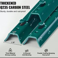 3 Feet Fence Post 10 Pack T-Post Heavy Duty Metal Fence Posts Green