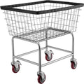 Wire Laundry Cart, 2.5 Bushel Wire Laundry Basket with Wheels, 21''x27''x27.5''
