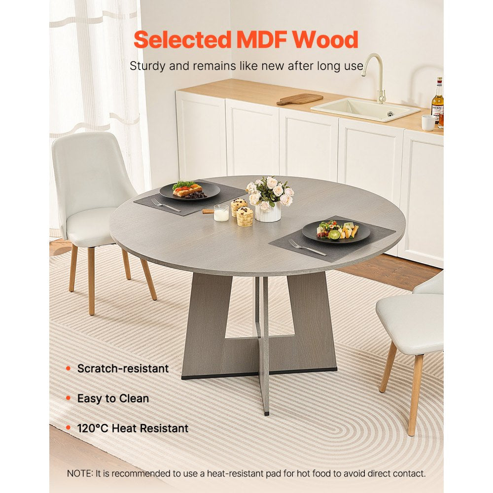47 in Round Dining Table Wood Kitchen Table for 2-4 Person (Only Table)