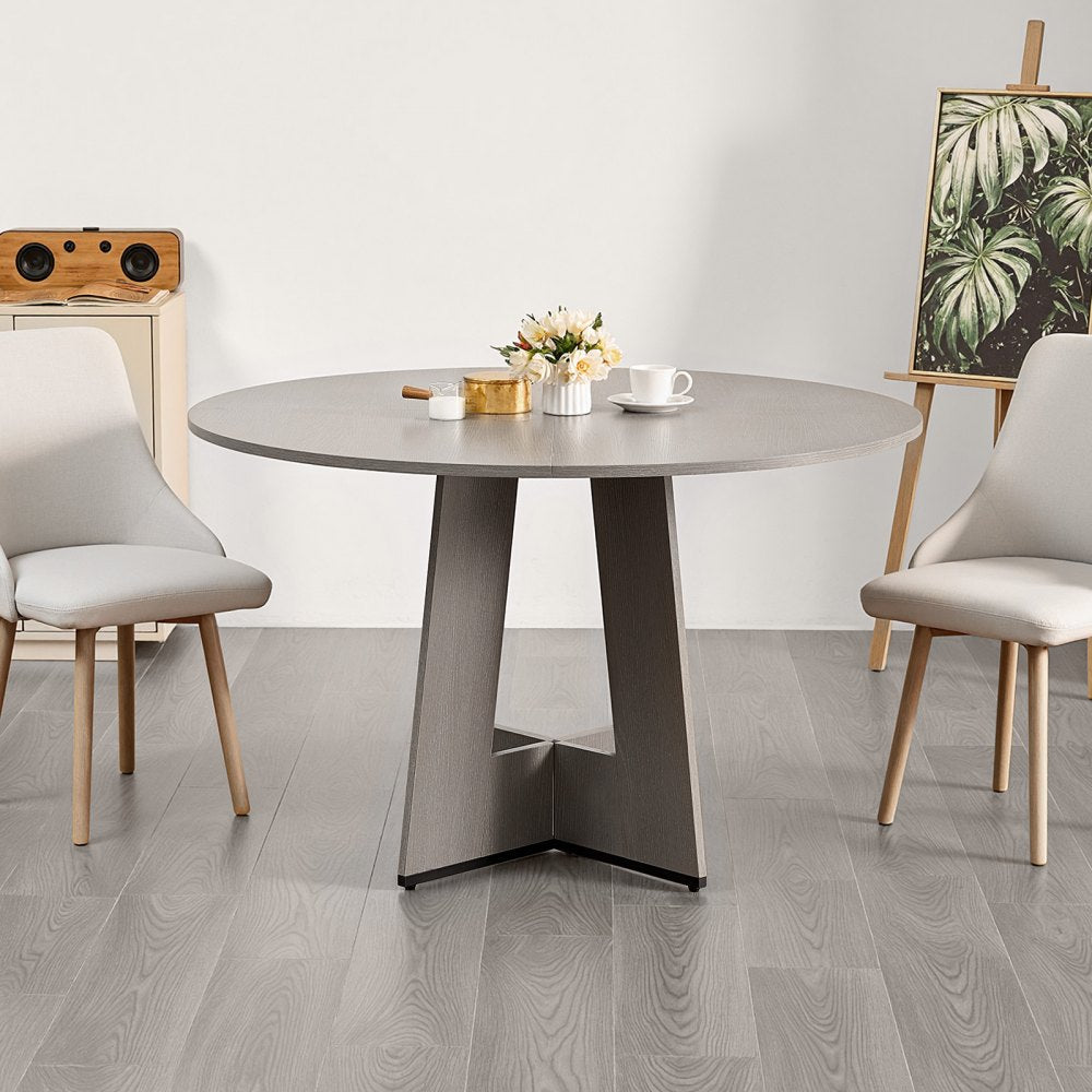 47 in Round Dining Table Wood Kitchen Table for 2-4 Person (Only Table)
