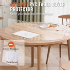 PVC Table Protector 42 Inch Round Clear Plastic Desk Protector 2.0mm Thick