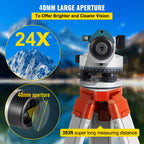 Automatic Optical Level 24X Optical Auto Level Kit High Precision Height/Distance/Angle