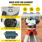 Automatic Optical Level 24X Optical Auto Level Kit High Precision Height/Distance/Angle