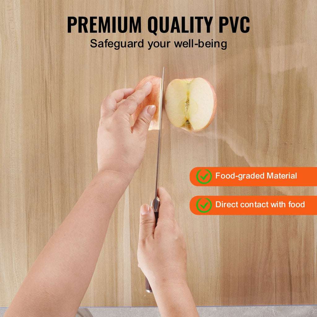 PVC Table Protector 14x24 Inch Clear Plastic Desk Protector 1.5mm Thick