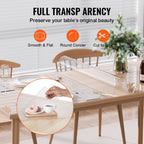 PVC Table Protector 14x24 Inch Clear Plastic Desk Protector 1.5mm Thick
