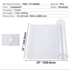 PVC Table Protector 14x24 Inch Clear Plastic Desk Protector 1.5mm Thick