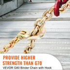 Transport Binder Chain, 2222 kg Working Load Limit, G80 Tow Chain Tie Down