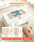 1500 Piece Rotating Puzzle Board with 5 Drawers and Cover, 86x63cm Portable Wooden Table, Jigsaw Puzzle Accessories for Adults, Puzzles Organizer Storage System, Birthday Gift for Mom