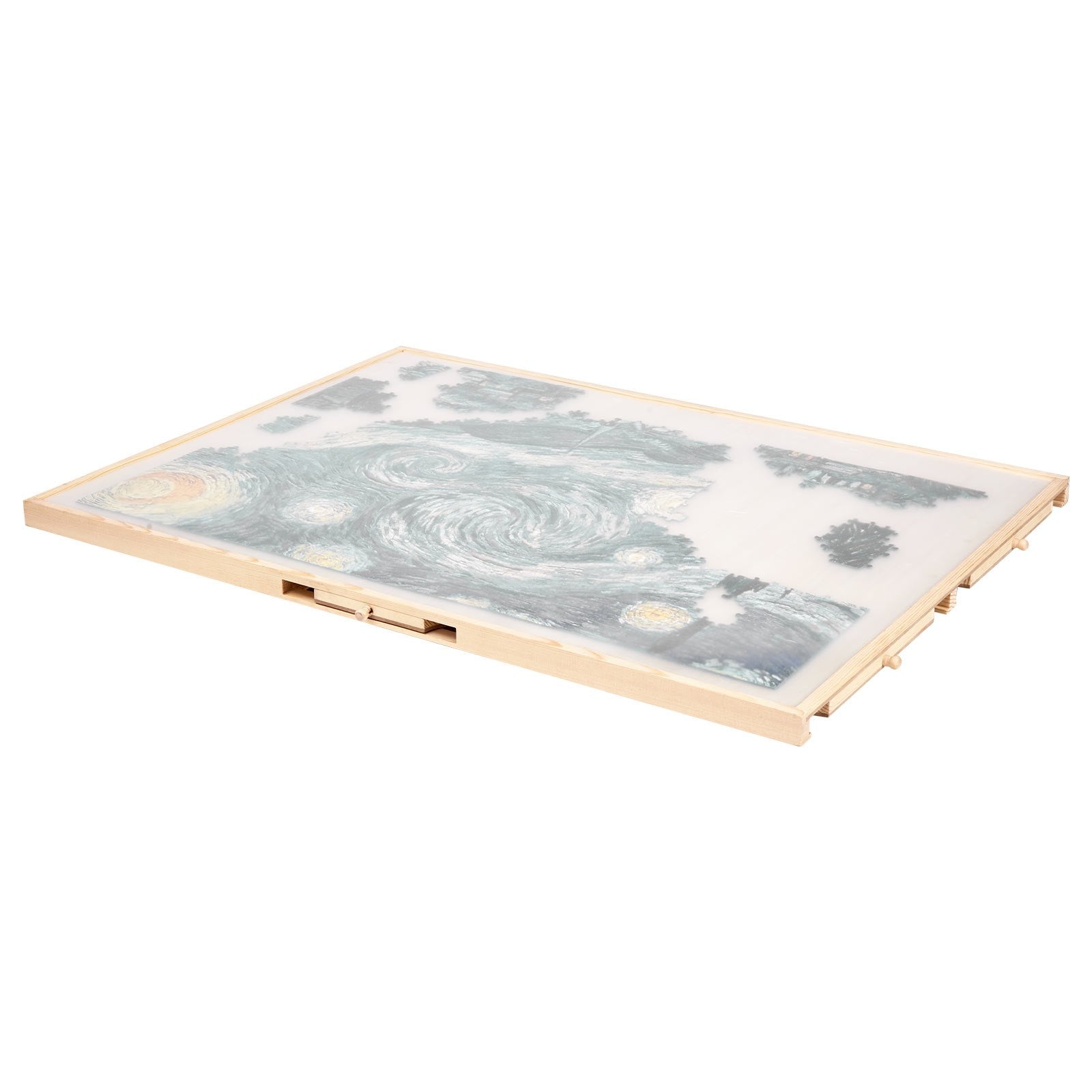 1500 Piece Rotating Puzzle Board with 5 Drawers and Cover, 86x63cm Portable Wooden Table, Jigsaw Puzzle Accessories for Adults, Puzzles Organizer Storage System, Birthday Gift for Mom