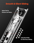 1 Pair Full Extension Drawer Slides 16 18 20 24 30 35 37.4 59 24 32 36 40 48 60 in, 250 lbs Load Capacity Locking Drawer Slides, Ball Bearing with Lock Side Mount Drawer Slide Rail