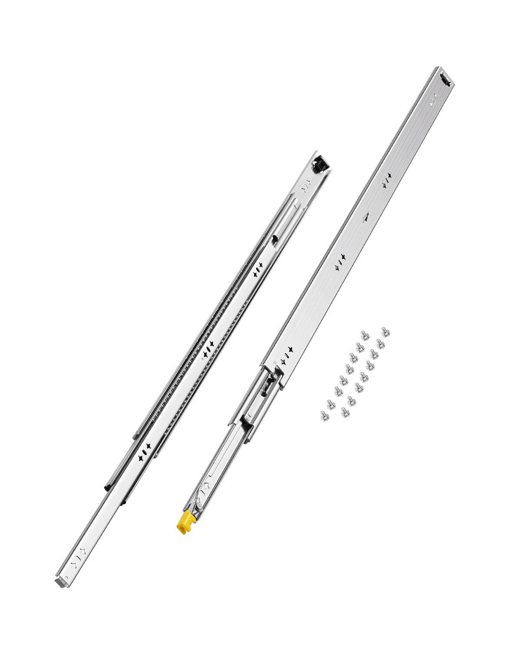 1 Pair Full Extension Drawer Slides 16 18 20 24 30 35 37.4 59 24 32 36 40 48 60 in, 250 lbs Load Capacity Locking Drawer Slides, Ball Bearing with Lock Side Mount Drawer Slide Rail