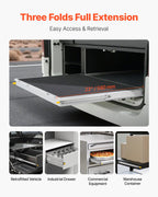1 Pair Full Extension Drawer Slides 18 20 22 28 30 32 36 38 40 44 48 52 56 60 in, 500 lbs Load Capacity Locking Drawer Slides, Ball Bearing with Lock Side Mount Drawer Slide Rail