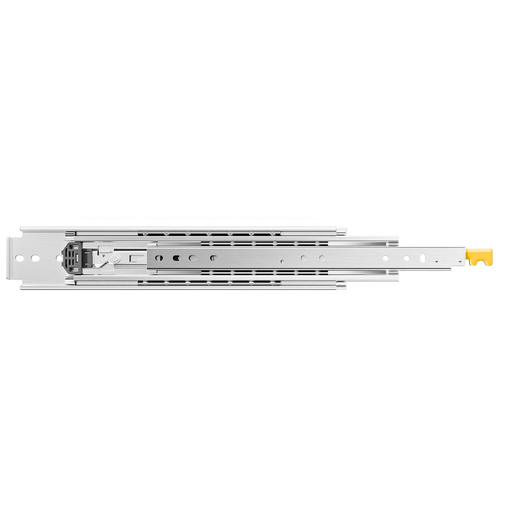 1 Pair Full Extension Drawer Slides 18 20 22 28 30 32 36 38 40 44 48 52 56 60 in, 500 lbs Load Capacity Locking Drawer Slides, Ball Bearing with Lock Side Mount Drawer Slide Rail