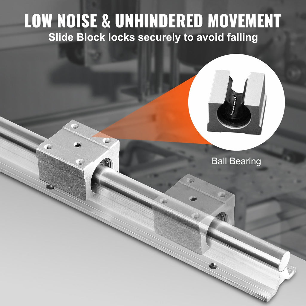 Linear Guide Rail Set, SBR20 2200mm, 2 PCS 86.6 in/2200 mm SBR20 Guide Rails