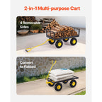 Steel Garden Cart 900lb Capacity Heavy Duty Yard Wagon Cart 10in Tires
