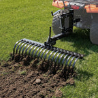 106.7cm Tow Behind Landscape Rake, 3-Point Lawn Rock Rake with Blade & Lift Lever, Fit Category 1 ATVs UTVs Lawn Tractors, Heavy Duty Dethatcher Rake for Debris Leaves Thatch