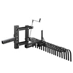 106.7cm Tow Behind Landscape Rake, 3-Point Lawn Rock Rake with Blade & Lift Lever, Fit Category 1 ATVs UTVs Lawn Tractors, Heavy Duty Dethatcher Rake for Debris Leaves Thatch
