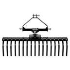 127 cm Lanscape Rock Rake, 3-Point Tow Behind Landscape Rake with 17 Steel Tines, Fit Category 1 Tractors, Angle Adjustable, Heavy Duty Lawn Dethatcher Rake for Grass Branch Debris